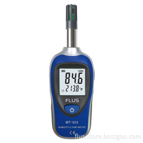 Humidity and temperature meter with calibration function, maximum/minimum data recording